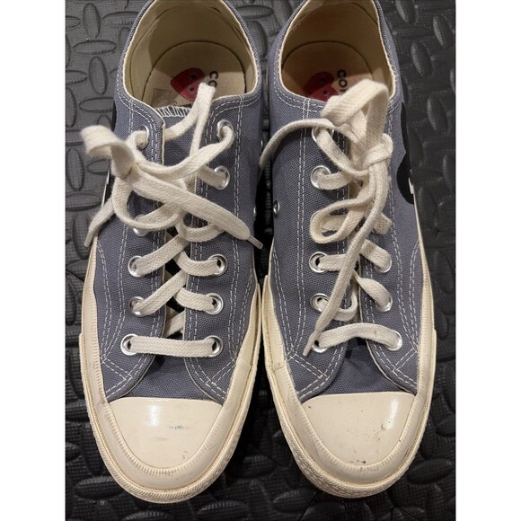 Rare Grey Comme des Garcons Converse Low Chuck Taylor Men Sz 6/Women Sz 8 - Picture 3 of 6